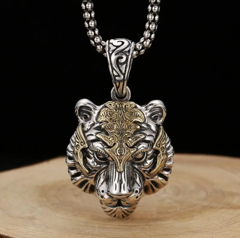 New Good Quality Fashion Ideas Tiger Head Domineering Pendant Men and Women Personality Beast Zodiac Necklace Birthday Gift