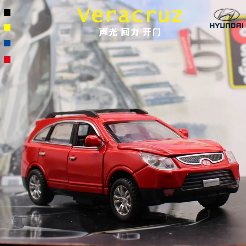 1:24 Hyundai Veracruz Alloy Car Model Diecast Toy Vehicle High Simitation Sound and light Car Toys For Children Kids regali di natale