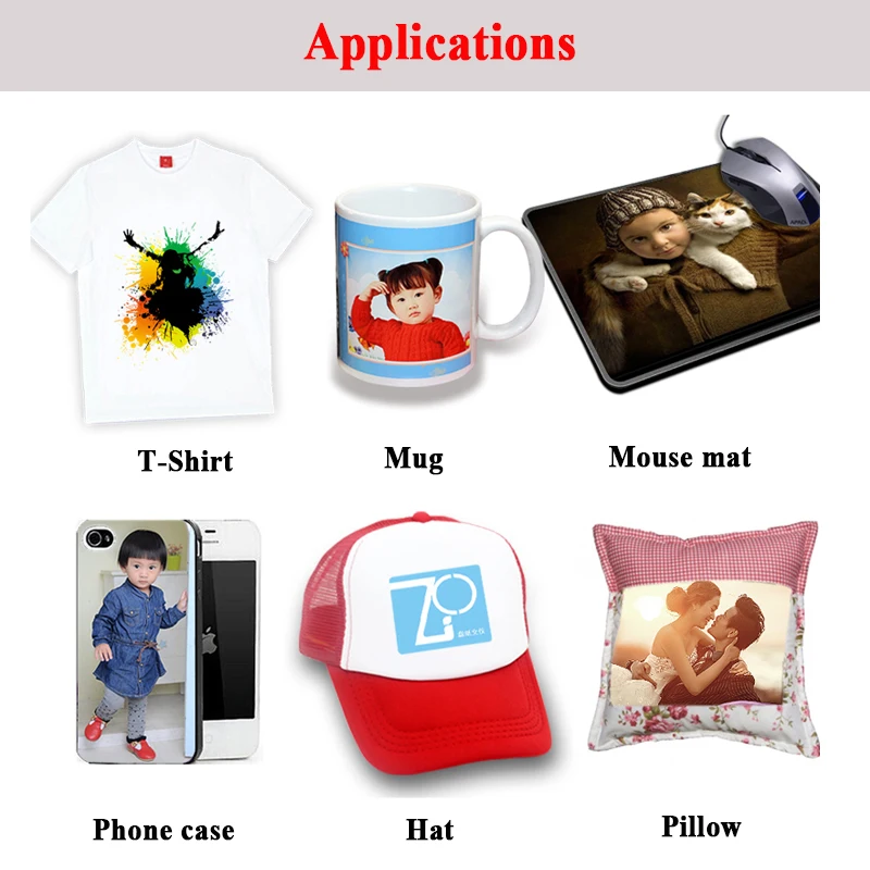 A4 10 Sheets Heat Sublimation Transfer Paper for Non-cotton T-shirt Fabric Mug Hat Phone Case By Inkjet Printer