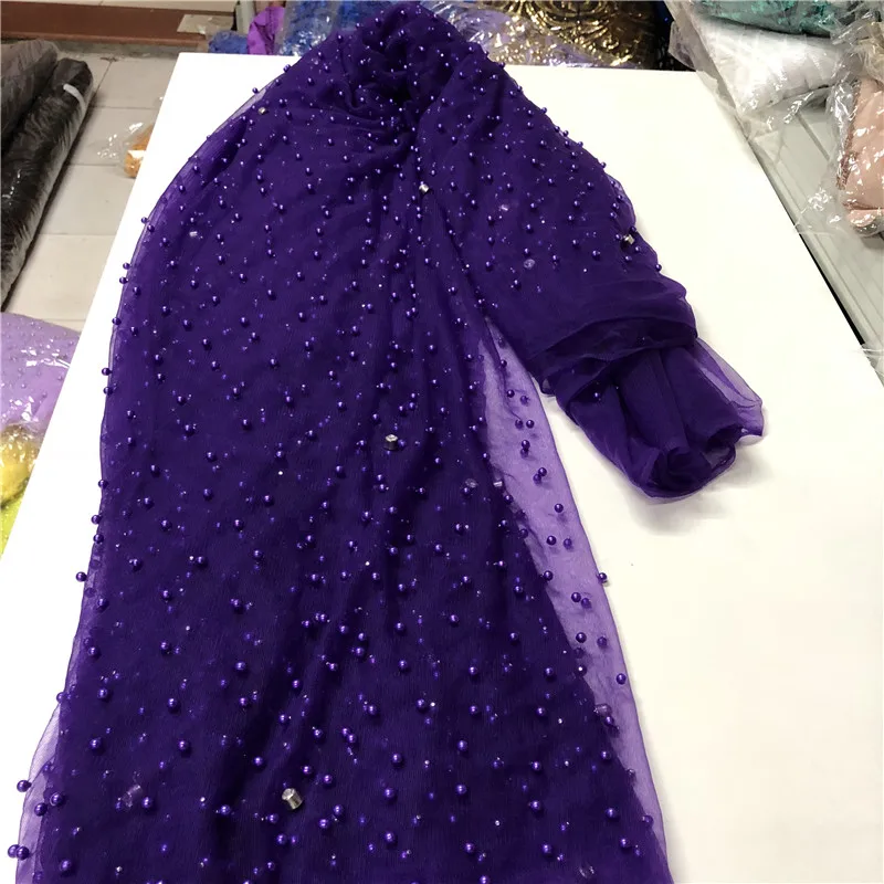 

2 purple color Beaded lace fabric for fashion dress french lace fabric JRB-6623 embroidered sequins lace fabric