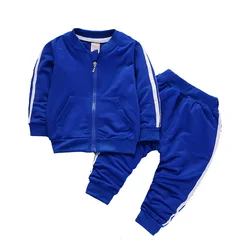 Clothing suit boys and girls spring autumn long sleeved casual sports zippered cardigan top pants 0-4 year fashion Kids Garments