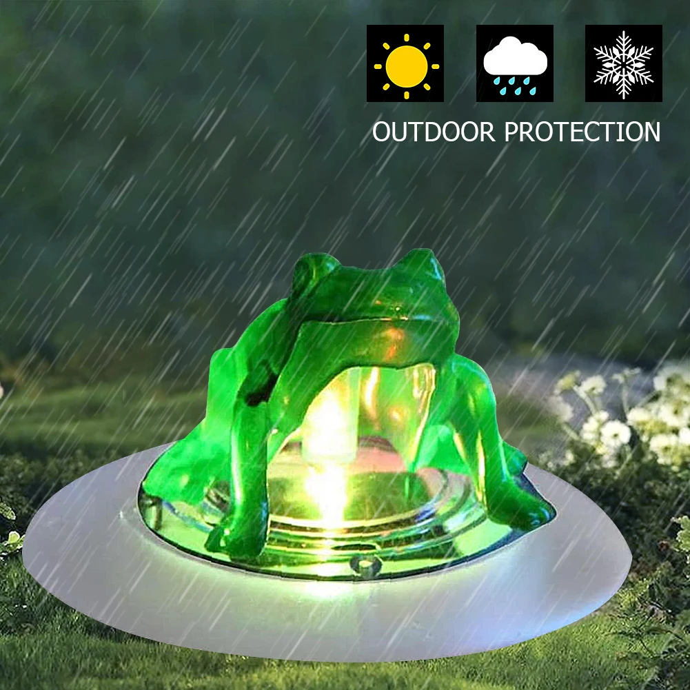 Solar Lampe Frosch Garten Beleuchtung Lotus Blume Dekorative Solar Blumen Warmweiß Outdoor Rasen Landschaft Urlaub Licht