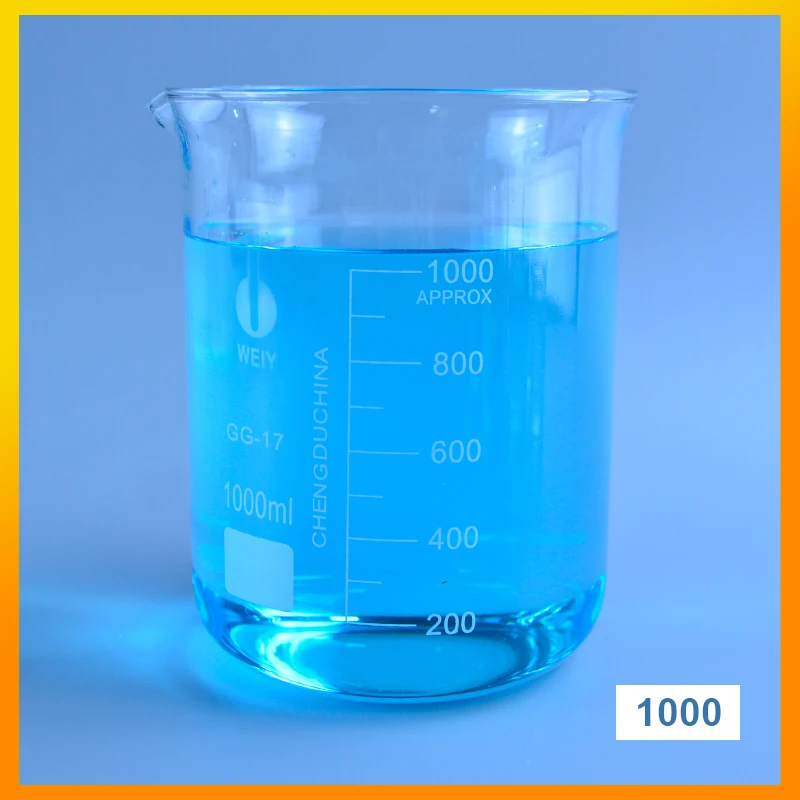 1000ml Low Form Becher Chemie Labor Boro silikat glas transparentes Becherglas mit Ausguss 1 Stk