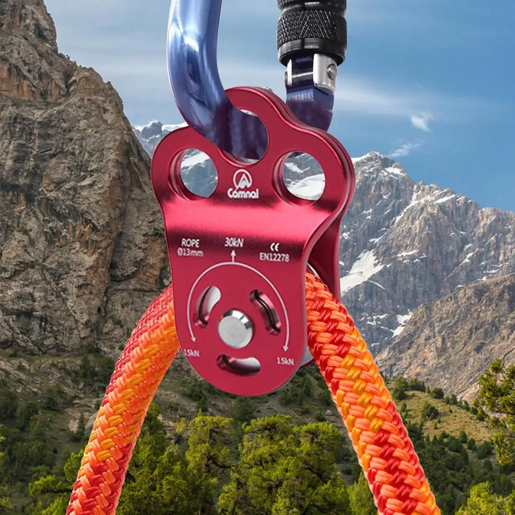 Outdoor Tree Climbing Pulley Mountaineering Rescue Equipment Concave Pulley Three-hole Design Reduce The Wear Of The Rope