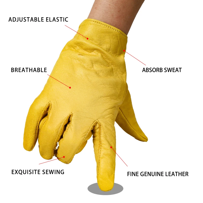 QIANGLEAF Cowhide Work Gloves Mechanic Drivers Gloves Gardening Household Leather Working Safety Protection Mens Wholesale 130NP