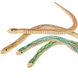 Funny Novelty Trick Toys for Children Simulation Wooden Small Snakes Flexibility Fake Bendy Snake Toy Adorn - Random Color