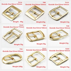 DIY Leather Craft Solid Brass Buckle Center Bar Buckle Mens' Belt Buckle 40mm Accessories For Leather Metal Buckle