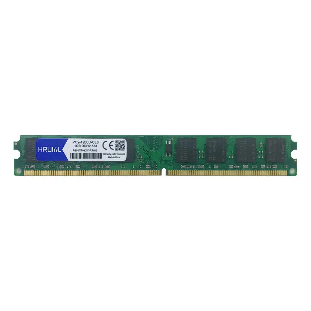 HRUIYL Original Chipset Ram DDR2 533Mhz 1GB 2GB 2RX8 Long-DIMM Memory for Desktop PC2-4200U 1.8V 240Pin Non-Ecc Memoria Module