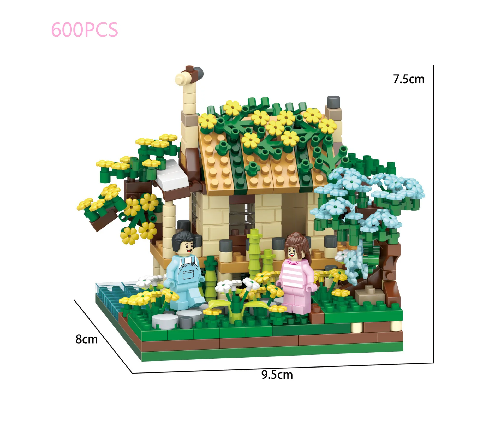 creative Rural street view mini block Shower Windmill port cabin building bricks stem educational toys for children gifts