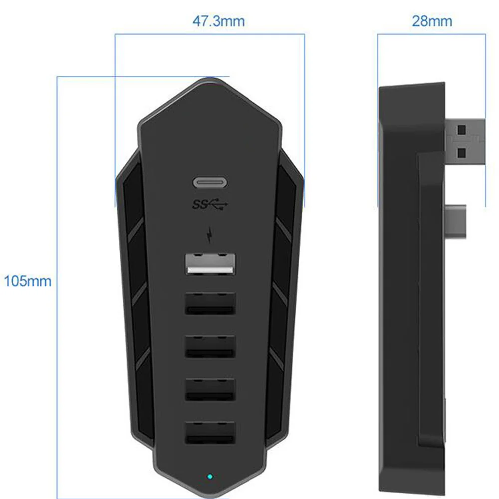 Durable PS5 Host Six-in-one HUB Extender USB Conversion Port Multi-function Splitter for P5 Digital Version CD-ROM Version Host