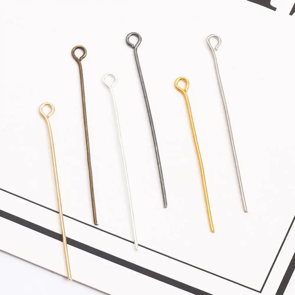 Hot Selling 200pcs/bag Eye Head Pins 16 20 24 30 35 40 45 50mm Eye Pins Findings For Diy Jewelry Making Accessories Supplies