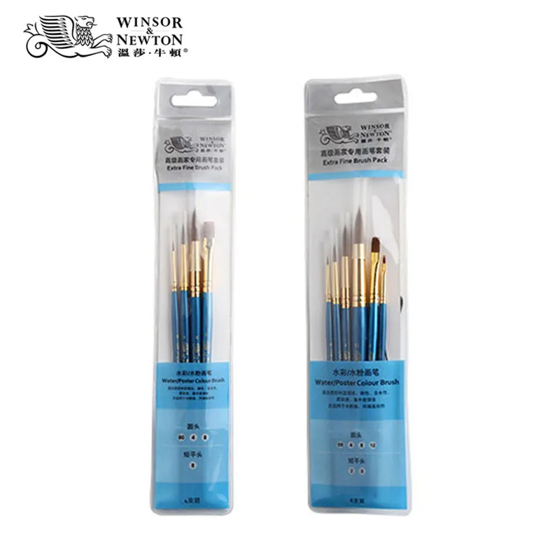 Winsor & Newton акварель смешанные норковые волосы гуашь кисти для рисования художник профессиональная кисть для рисования 4 шт./компл. или 6 шт./компл.