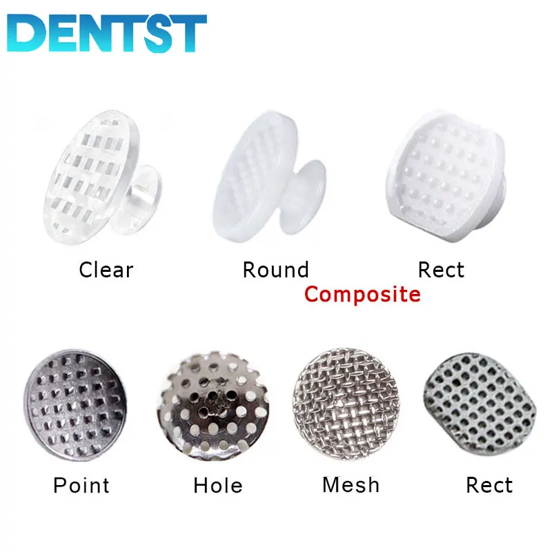 10Pcs Dental Orthodontics Lingual Buttons Metal Clear Ceramic Composite for Brackets Ortodoncia