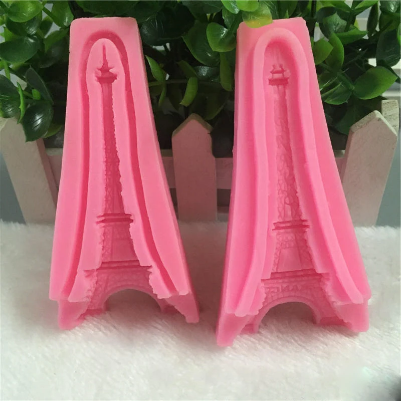 Eiffel Tower 3D Shape Scented Candle Silicone Mold Plaster Clay Moulds DIY Soap Crafts Wax Mould Table Room Ornaments