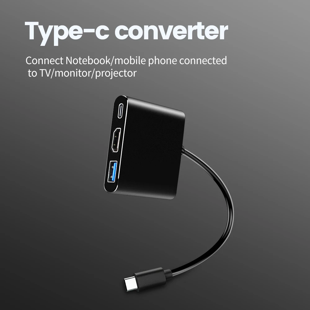 ZOMY Mini USB 3.0 HUB Type-C To HDMI+USB+PD USB Power Interface for Laptop Connected Tablet Computer 10Gbps USB HUB