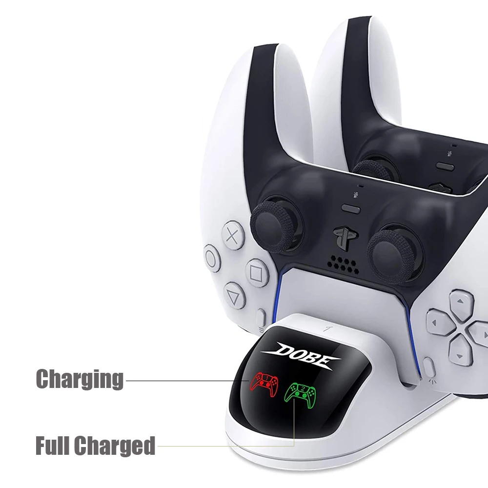 2022 PS5 컨트롤러 조이패드 조이스틱 핸들 USB 충전기, 플레이스테이션 5 듀얼센스 게임패드용 듀얼 USB 고속 충전 독 스테이션