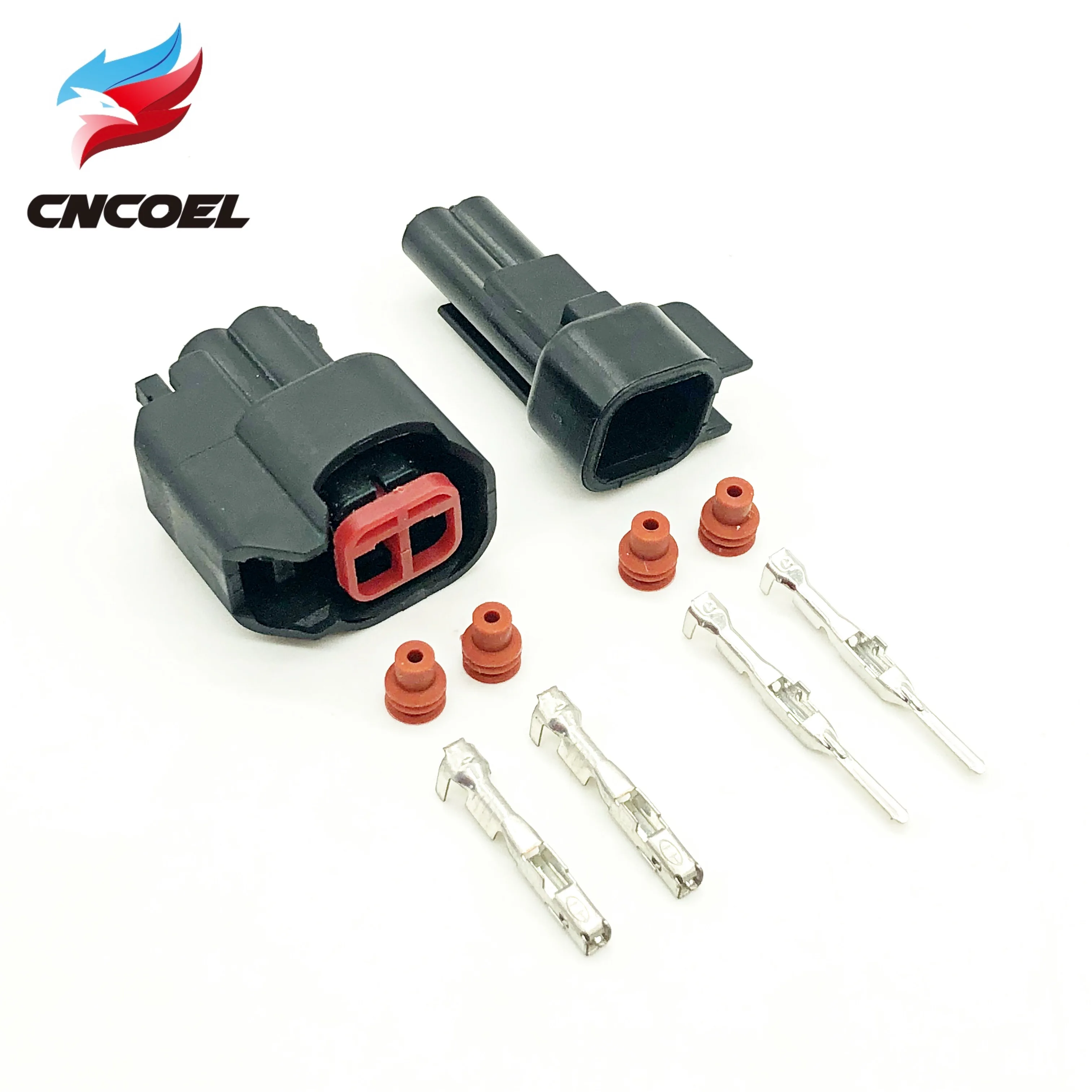 1set 2 Pin male and female ev6 ev14 USCAR Fuel Injector Pigtail Connectors  sr20det rb30 GTR FAST ls2 ls3 universal