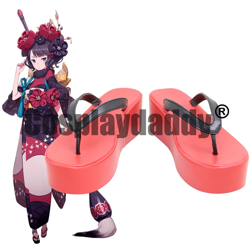 

Fate/Grand Order FGO Las Vegas' Official Tournament Saber Katsushika Hokusai Game Cosplay Shoes Platform Flip Flops X002