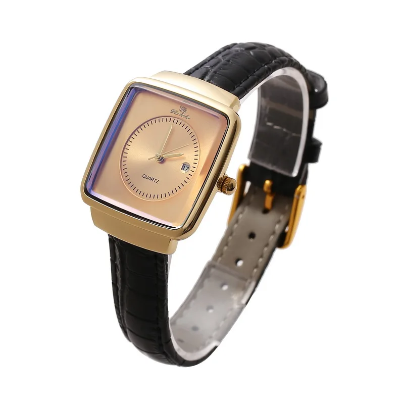 2021 VARLEDO Watches Leather Clock Rectangle Shell Wrist Quartz Diamond Women Ladies Students Fashion Watch