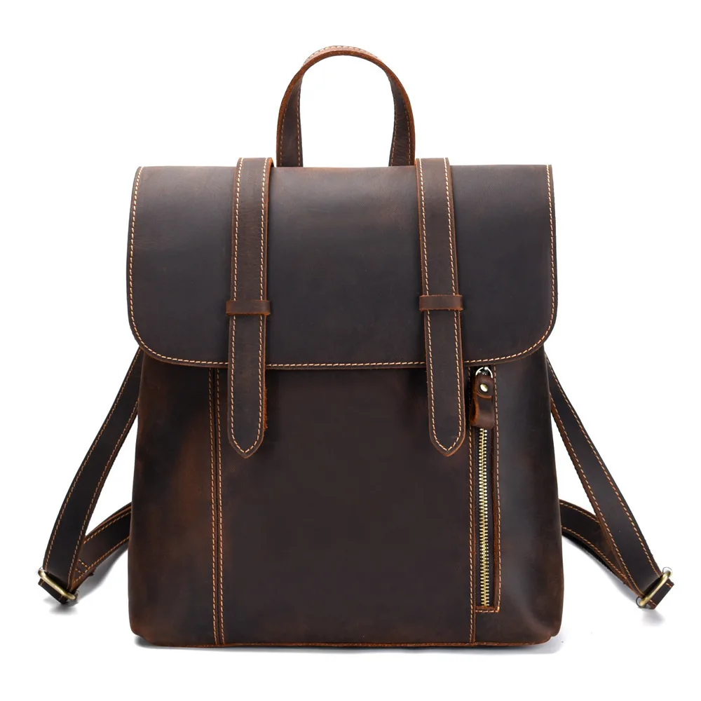 

Men's bag vintage cow leather travel backpack