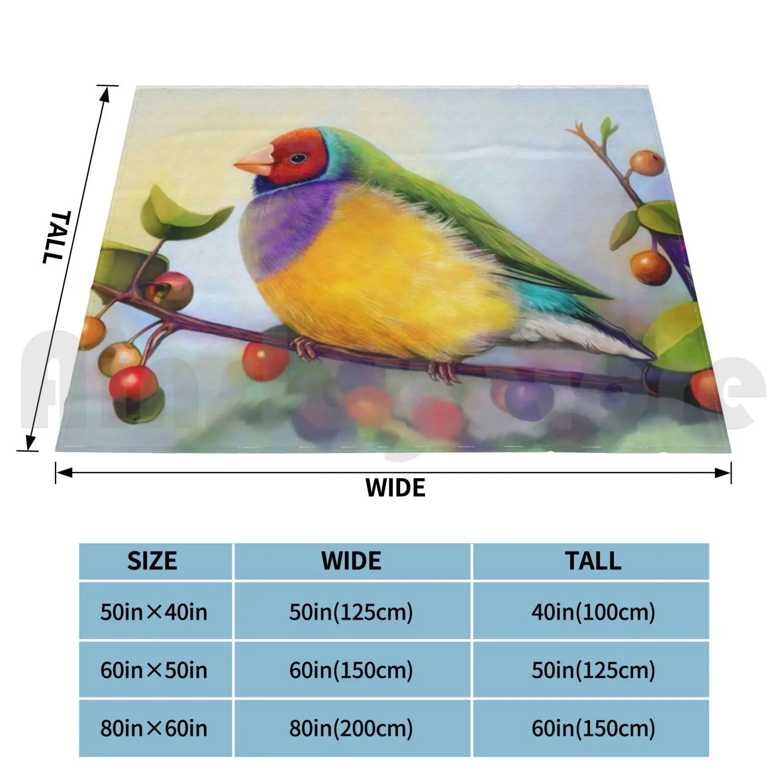 Gouldian Finch Realistic Painting Blanket Super Soft Warm Light Thin Lady Gouldian Finch Gouldian Finch Finch Bird Bird