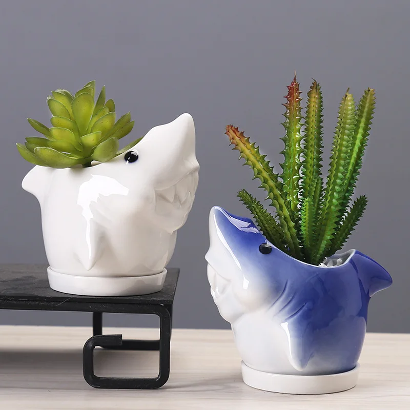 

Cartoon Dolphin Flower Pot Home Living Room Ornaments Animal Plant Plant Tray Vase Interior Desktop Decoration Accessories