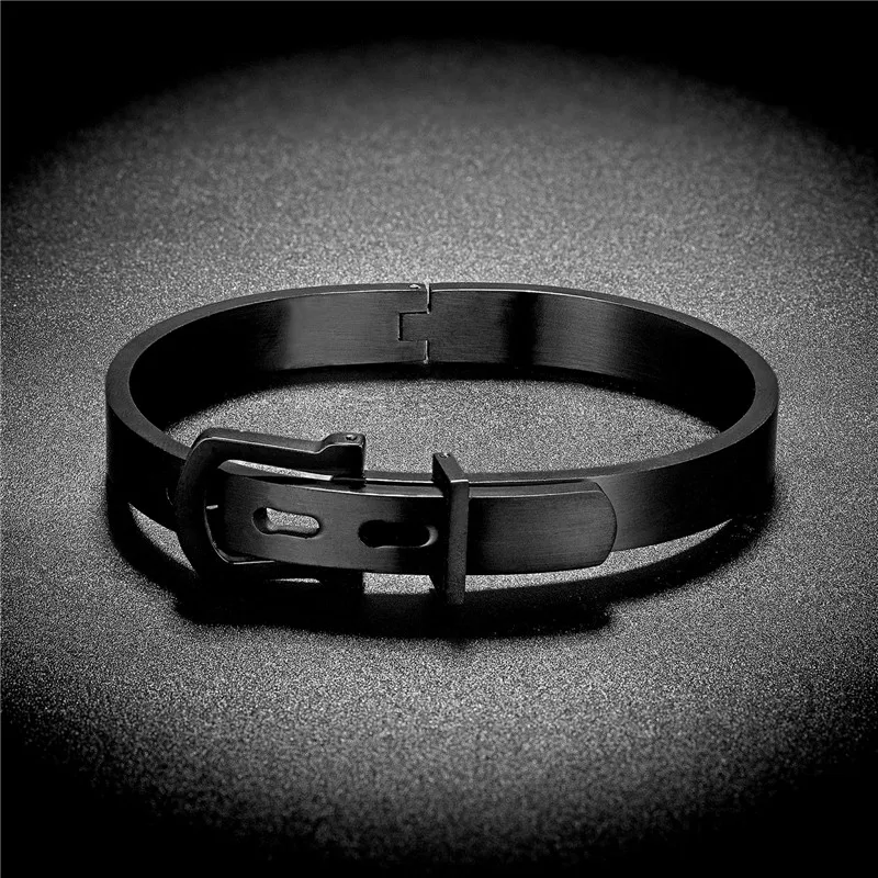 Fashionable Titanium Steel Belt Buckle Personality Trend Gold Silver Four-Color Bangles & Bracelets for Men and Women Jewelry