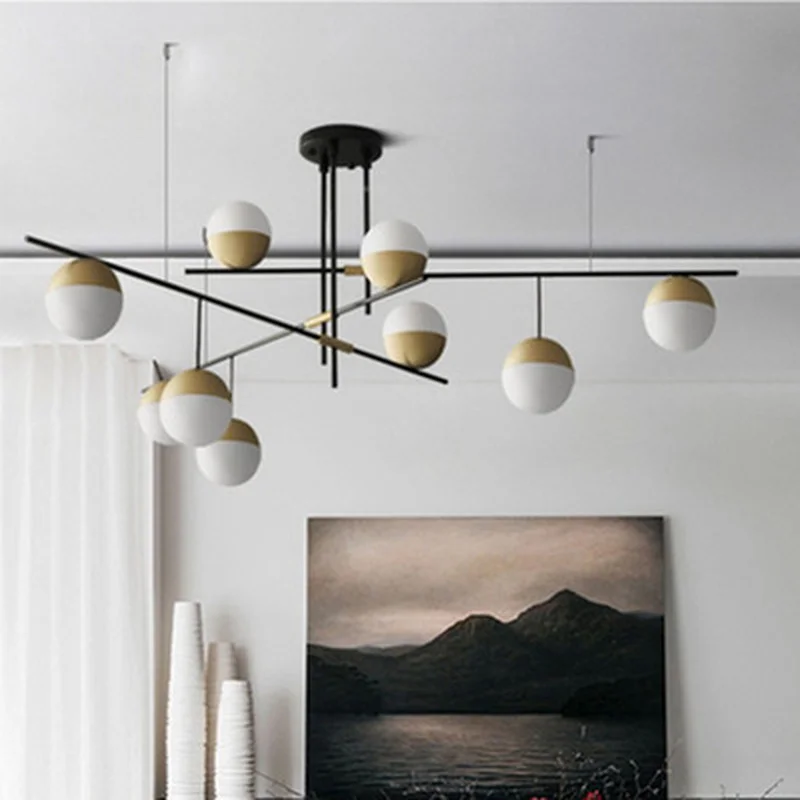 

Postmodern luxury living room pendant lamp designer nut creative personality villa restaurant glass ball pendant lights