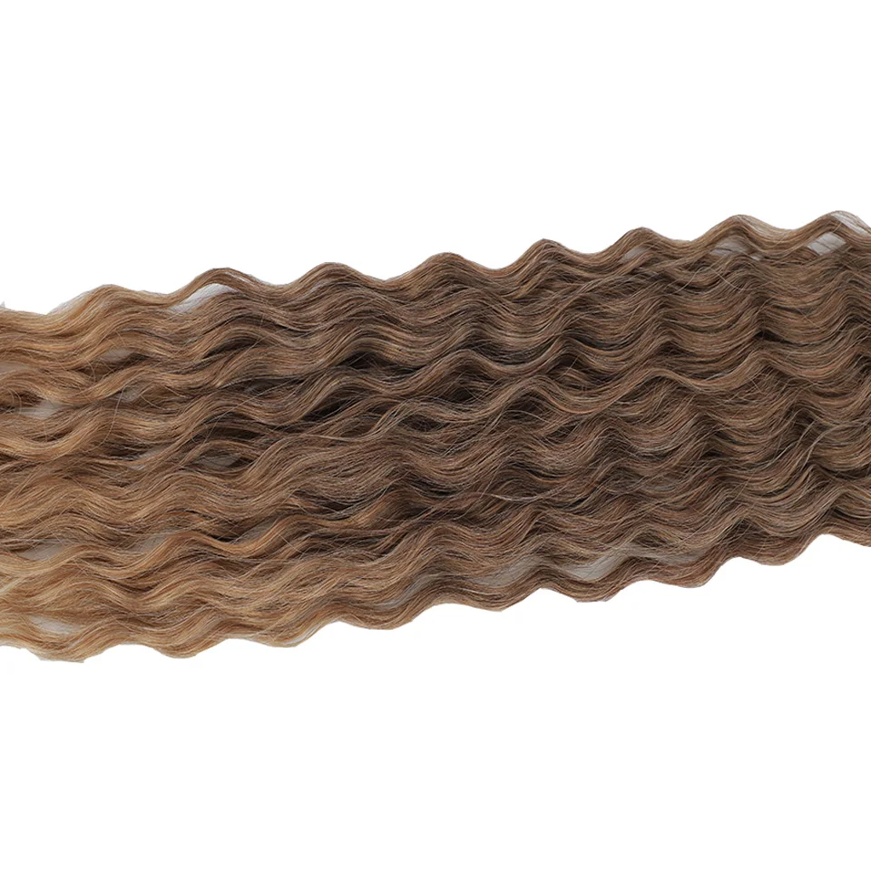 Diepe Golf Twist Gehaakte Haar Natuurlijke Synthetische Afro Krullen Gehaakte Vlechten Ombre Vlechten Hair Extensions Voor Vrouwen Hightempreture