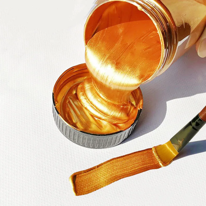 100/300ML Golden Paint Metallic Color Waterproof Acrylic Paint Suitable for Statue Coloring DIY Hand-painted Graffiti Paint