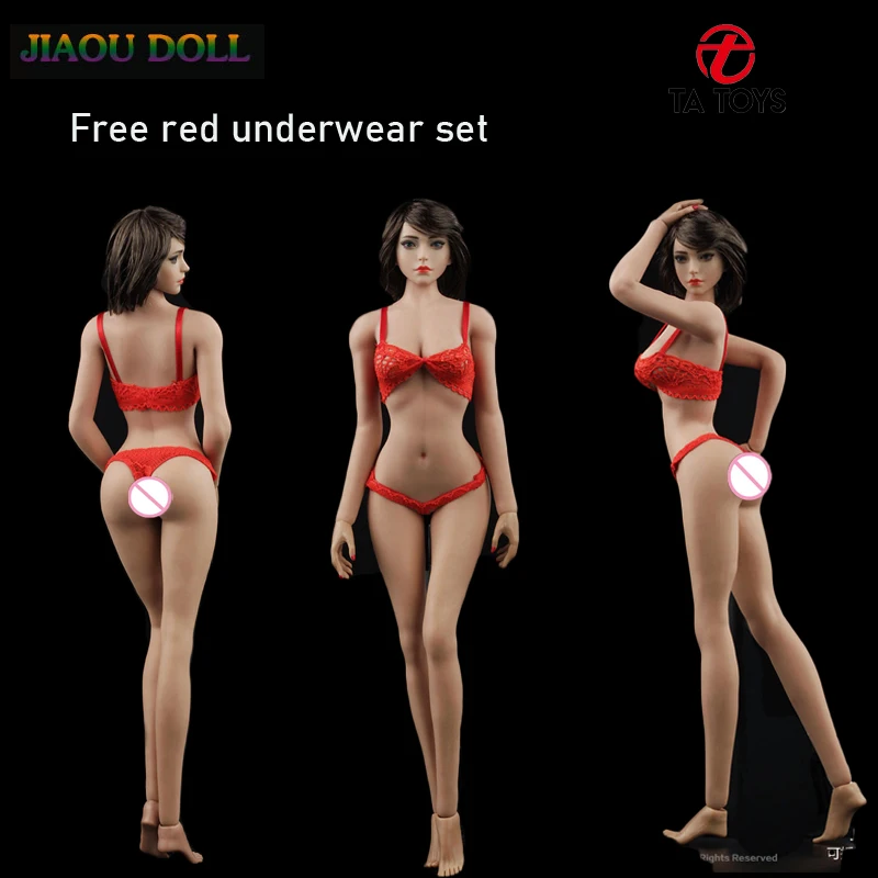 New JIAOU DOLL  1/6 NEW female body Super flexible seamless Detachable feet Slim figure mid breasts fit DIY 12 inches action