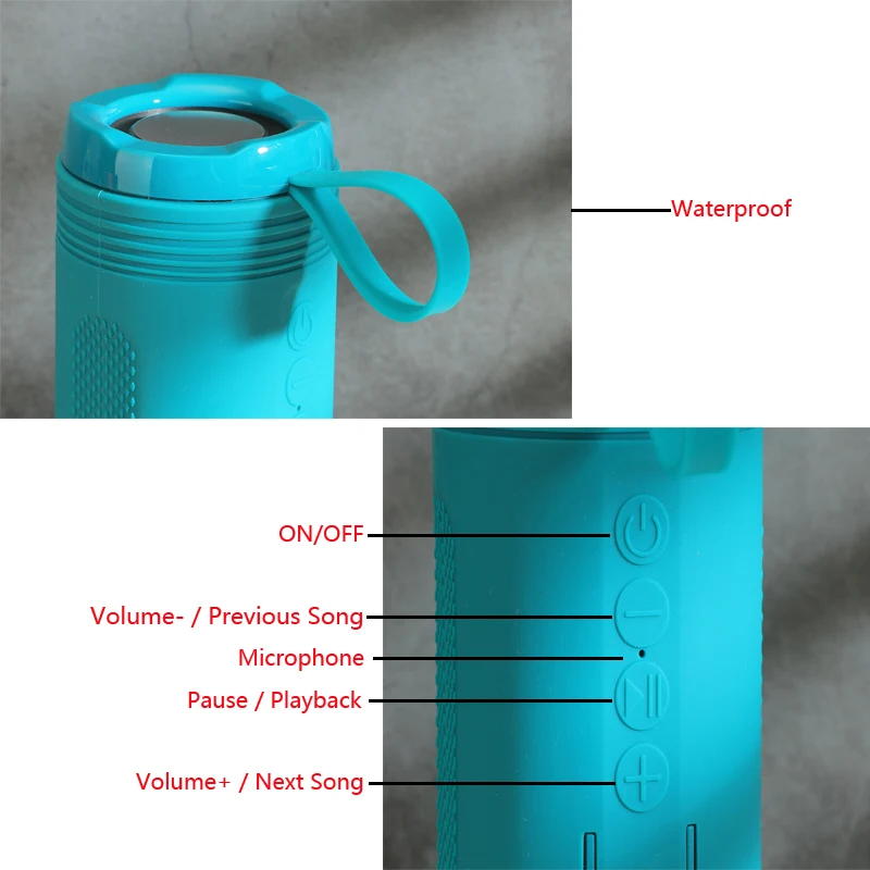 T & g tg617ポータブルスピーカー,ワイヤレス,Bluetooth,3Dサウンドシステム,ステレオサブウーファー,屋外用防水