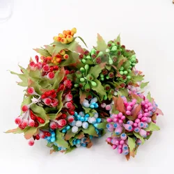 12pcs pearl Berry Artificial Stamen Flower For Wedding Home Decoration Pistil DIY wreath Scrapbooking Craft Fake Flowers