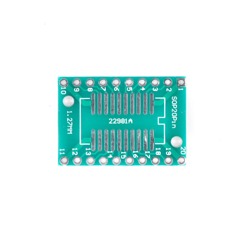 10 pçs/lote SOP20/SSOP20/TSSOP20 para DIP20 0.65/1.27mm Transferência Placa Placa PCB Adaptador Pinboard Pin IC Teste