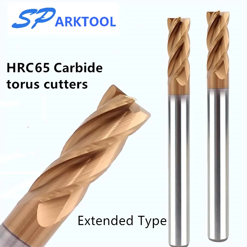 HRC65 Milling Cutter Corner Rounding Carbide End Mill Alloy Coating Tungsten Steel Cutting Tool 4Flutes Milling Cutter Machine