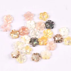 5Pcs Flower Shape Texture Curved Natural Mother Of Pearl Shell Beads For Jewelry Making Earring Diy Craft Accessories 8mm tr0379