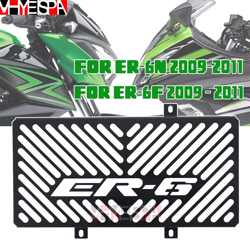 ER6N Stainless Steel Motorcycle Grille Guard Protector Cover, For Kawasaki ER6N ER-6N ER6F ER-6F 2009 2010 2011 ER-6 ER 6