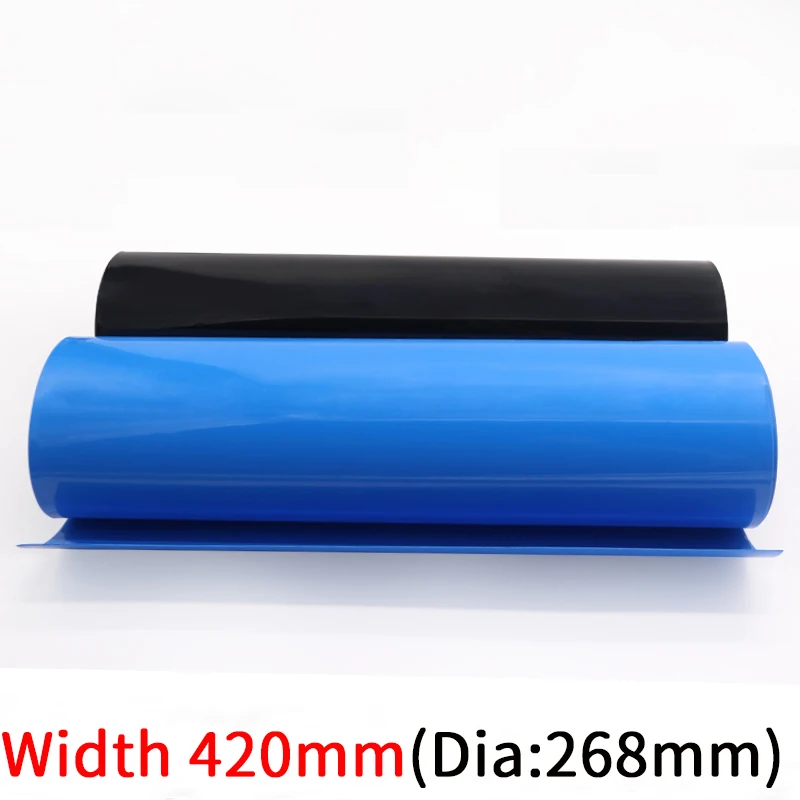 

Width 420mm PVC Heat Shrink Tube Dia 268mm Lithium Battery Insulated Film Wrap Protection Case Pack Wire Cable Sleeve Black Blue