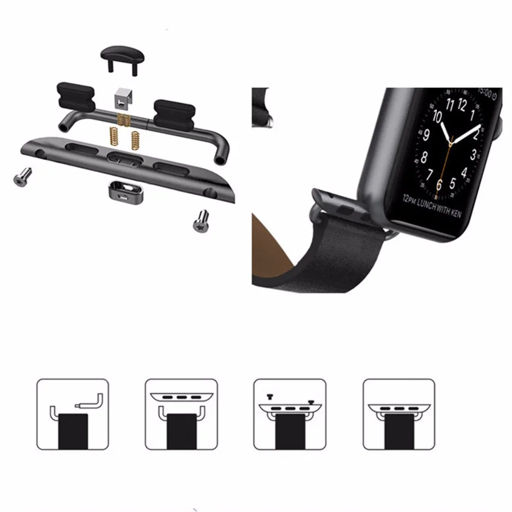 Adapter connector For Apple Watch band 44mm/40mm 45mm/41mm 42mm/38mm Stainless Steel connector iwatch apple watch 5 4 3 se 6 7 8 image 4