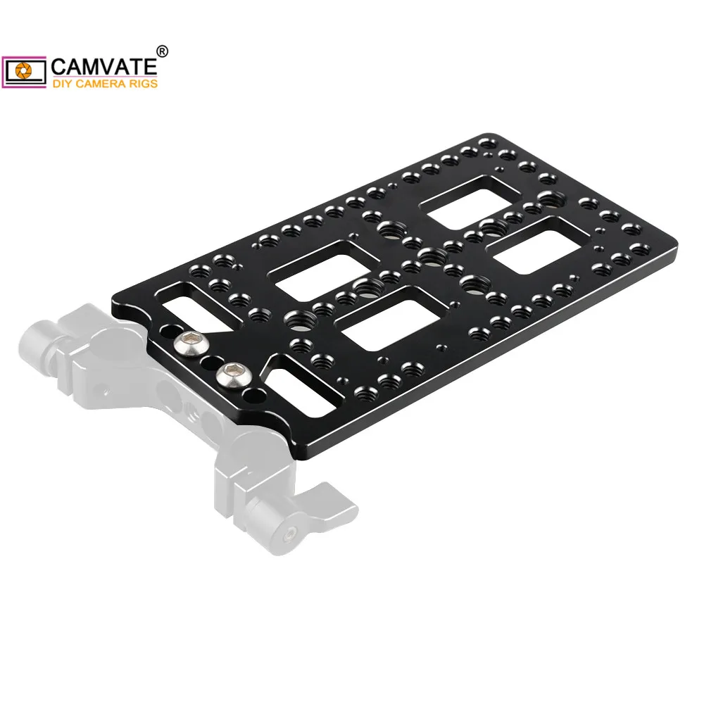 CAMVATEติดตั้งอเนกประสงค์แผ่นชีส/แบตเตอรี่Backboardแผ่นสำหรับกล้องDSLRแบตเตอรี่V-Lockแผ่น/Power Splitterติดตั้ง