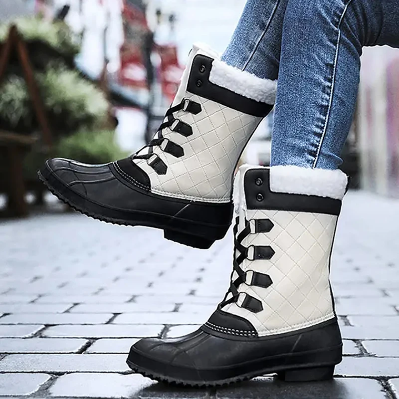 New Women Boots High Quality Waterproof Snow Boots Plush Warm Cotton Shoes Ankle Mid-Calf Boots Women Winter Shoes Botas Mujer