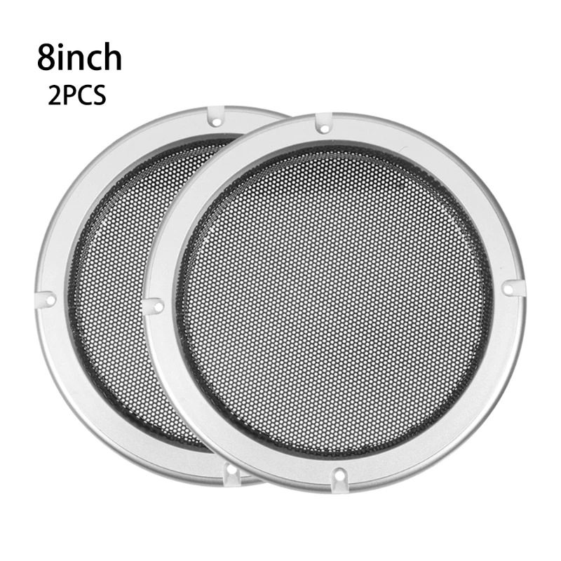 2Pcs Silvery Speakers Grille Cover Protective Mesh Plastic Frame Column Case for Sound Box Audio Replacement Accessories