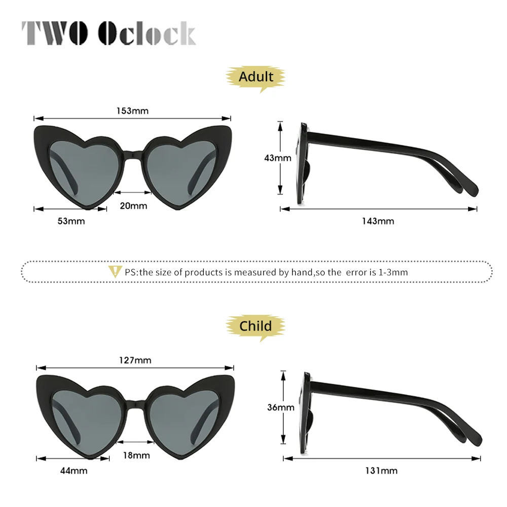 الوالدين والطفل النظارات الشمسية الأم الاطفال طفلة الأسرة مطابقة نظارات شمسية مستديرة على شكل قلب ظلال نقاط الأشعة فوق البنفسجية نظارات الشمس