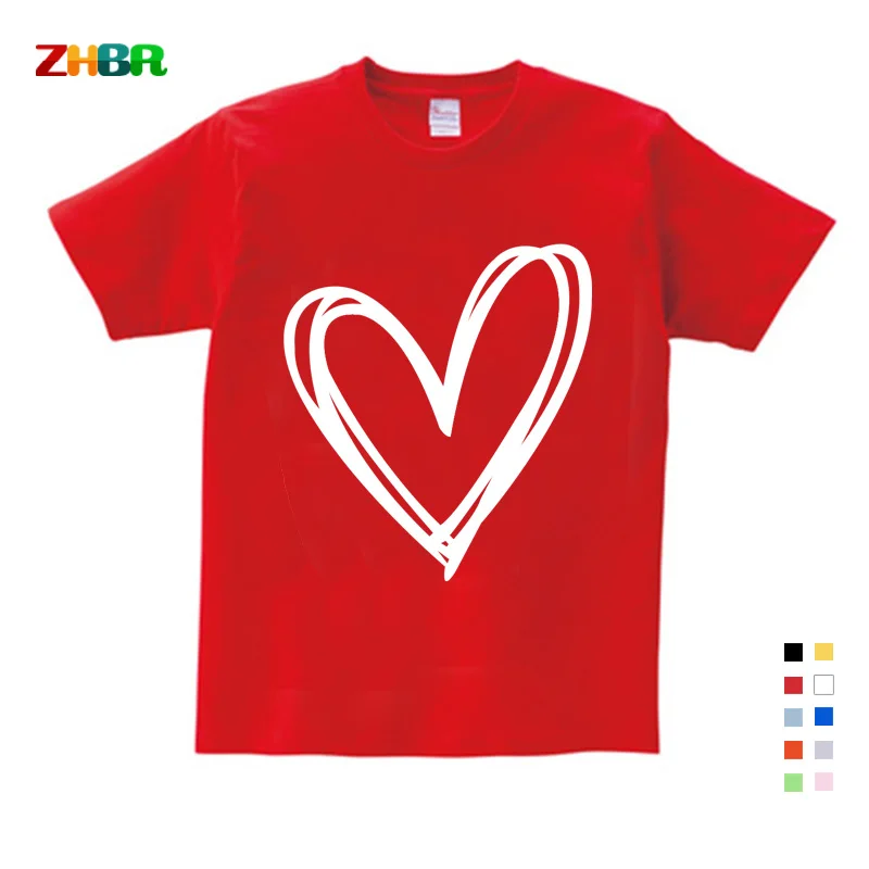 

Girls T Shirt Love Heart Funny Clothes Boys Costume Children 2021 Summer Top T Shirt Clothes Toddler Tee Shirts for Teenage Girl