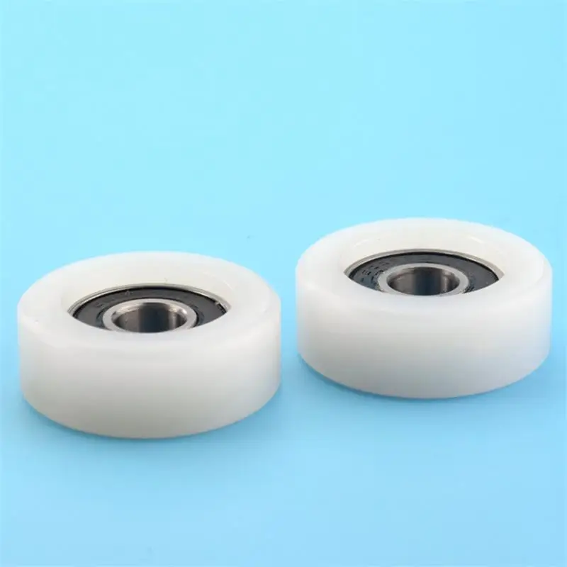 10pcs/50pcs flat roller 10*38*14mm 6000RS 6000 bearing PA66 nylon plastic coated pulley guide wheel low noise 10x38x14