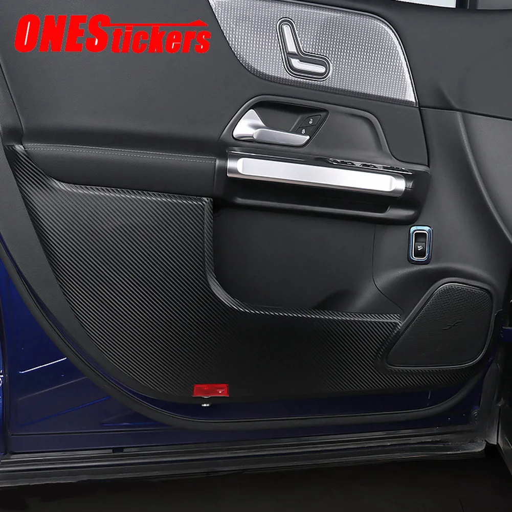 For Mercedes Benz GLB Class X247 2020 2021+ Leather Car Accessories Door Anti-kick Mat Cover Door Inner Sill Edge Protection Pad