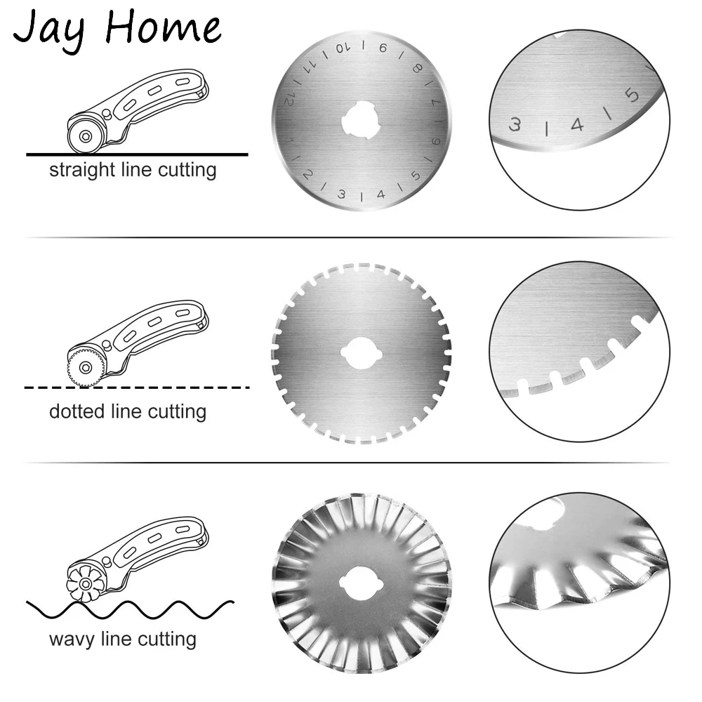 6PCS Rotary Cutter Blades Replacement Rotary Blades Round Trimmer Refill Blades 45 mm Rotary Blades for Cutting Sewing Craft