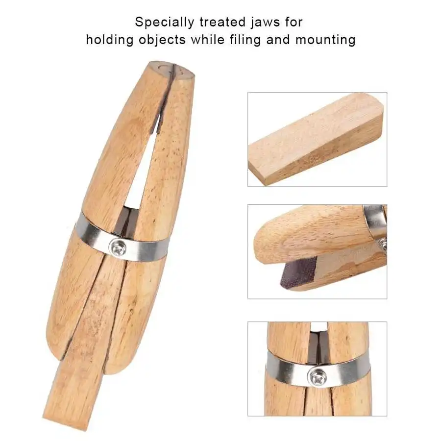 Wood Ring Clamp Jewelers Holder Jewelry Making Hand Tool Benchwork Wood Tweezers Jewelry Holding Goldsmith Tool for Jeweler