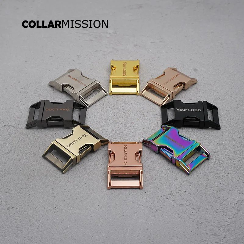 

20pcs/lot Engraved side release metal buckle high quality kirsite DIY dog collars parts durable security retailing 25mm 8 colors