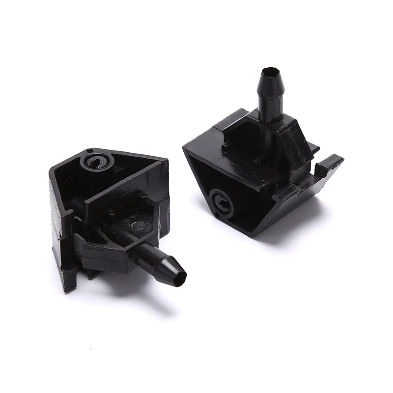 2Pcs Plastic Car Window Windshield Washer Spray Nozzle Water Jet for Nissan Qashqai Black Color